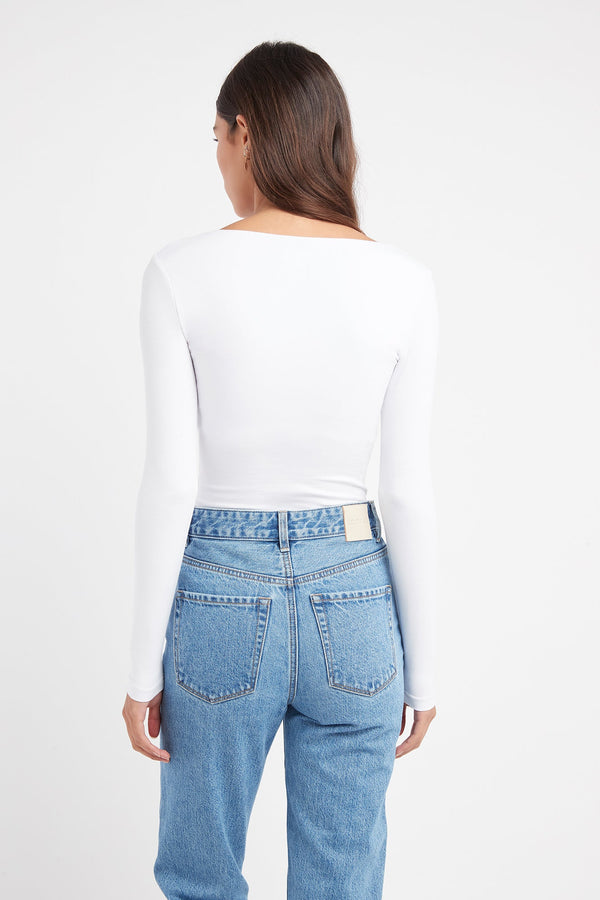 Kookai Riley Scoop Top White