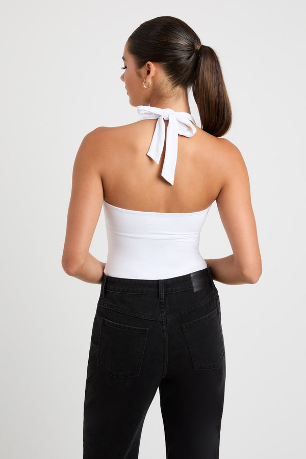 Kookai Rita Halter Bodysuit White