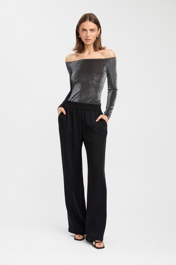 kookai Ritz Off Shoulder Top Gunmetal