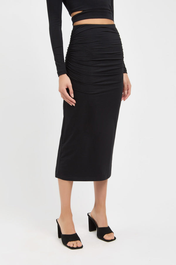 Kookai Robyn Midi Skirt Black