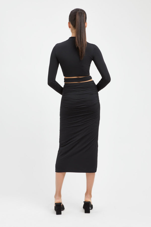 Kookai Robyn Midi Skirt Black