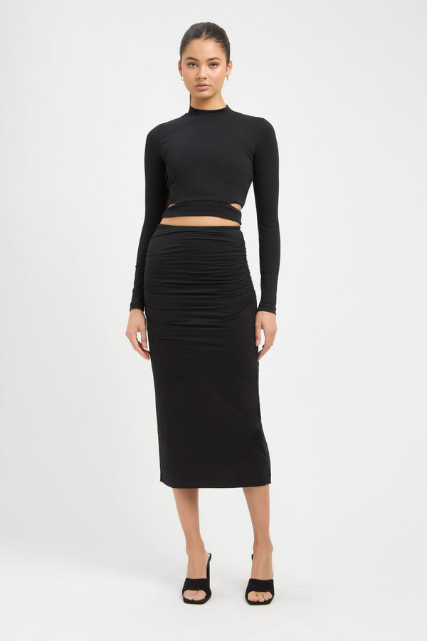 kookai Robyn Midi Skirt Black