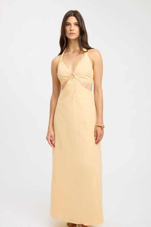 Kookai Romeo Ring Maxi Dress Butter Popcorn