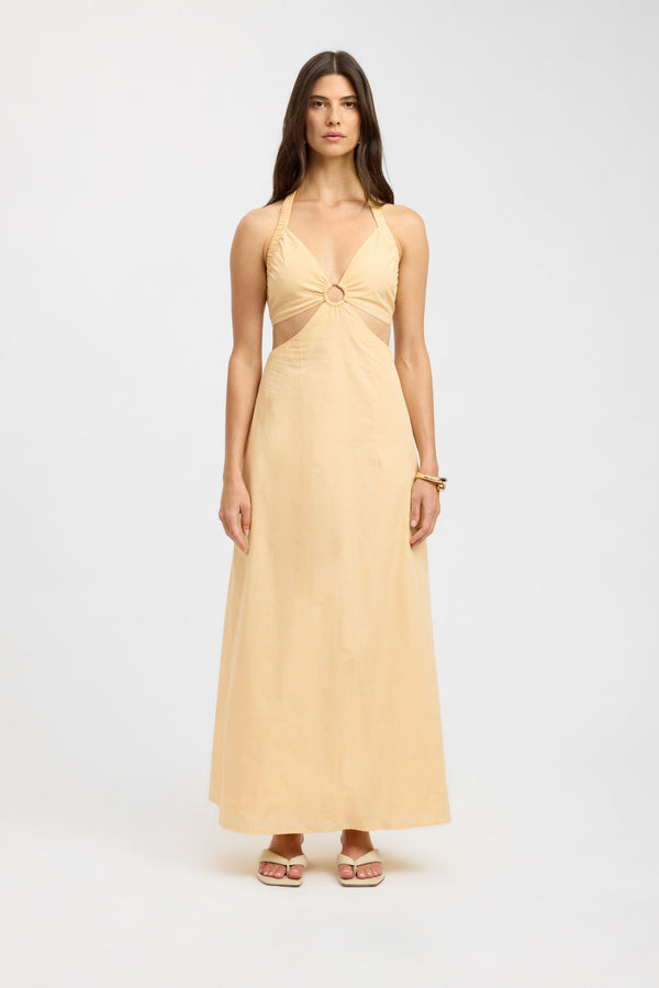 kookai Romeo Ring Maxi Dress Butter Popcorn