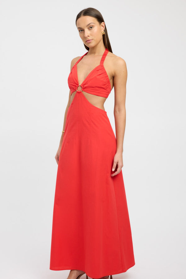 Kookai Romeo Ring Maxi Dress Strawberry