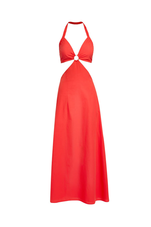 Kookai Romeo Ring Maxi Dress Strawberry