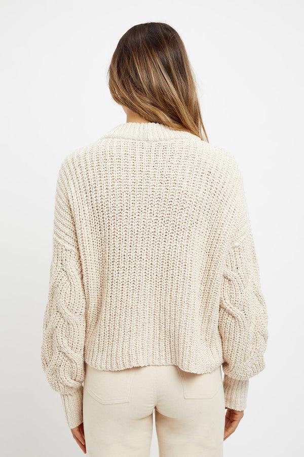 Kookai Romy Cable Jumper Ivory Sand