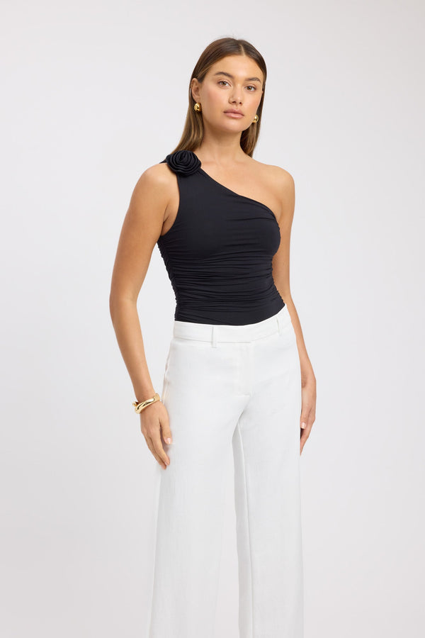 Kookai Rose Rouched Top Black