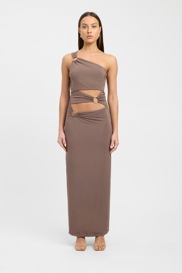 kookai Sam Maxi Dress Walnut
