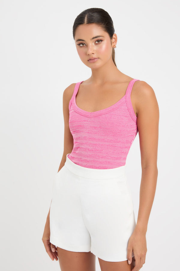 kookai Samson Tank Hot Pink Marle