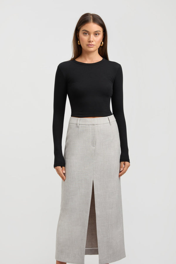 Kookai Sareh Long Sleeve Crop Black