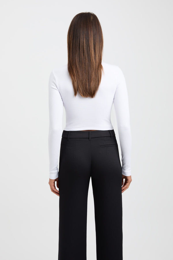 Kookai Sareh Long Sleeve Crop White