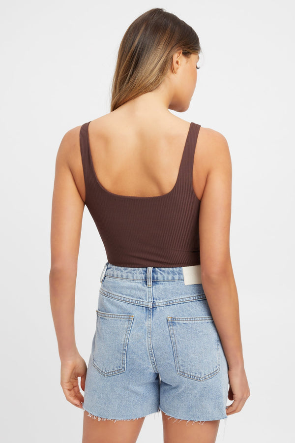 Kookai Saskia Bodysuit Dark Chocolate