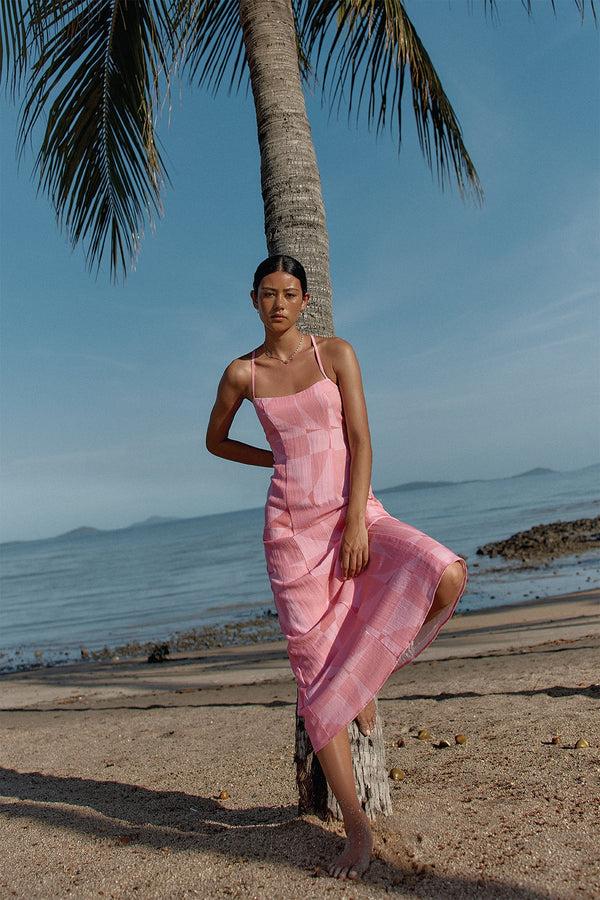 Kookai Saskia Midi Dress Pink