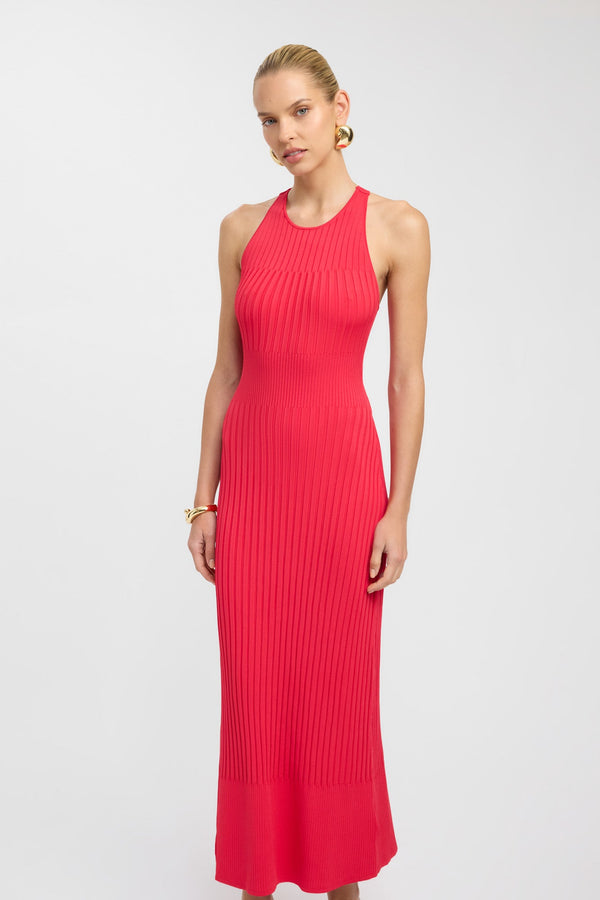 Kookai Serah Cross Back Dress Rose Red
