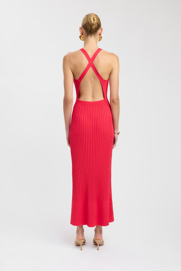 Kookai Serah Cross Back Dress Rose Red
