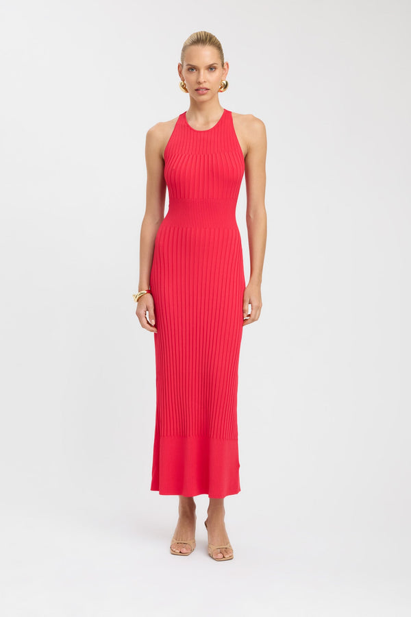 kookai Serah Cross Back Dress Rose Red
