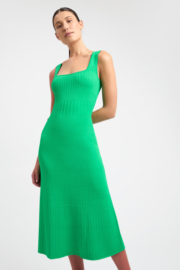 Kookai Serah Tank Midi Dress Island Green