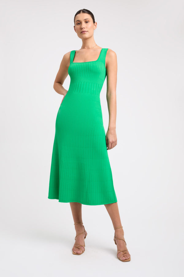 kookai Serah Tank Midi Dress Island Green