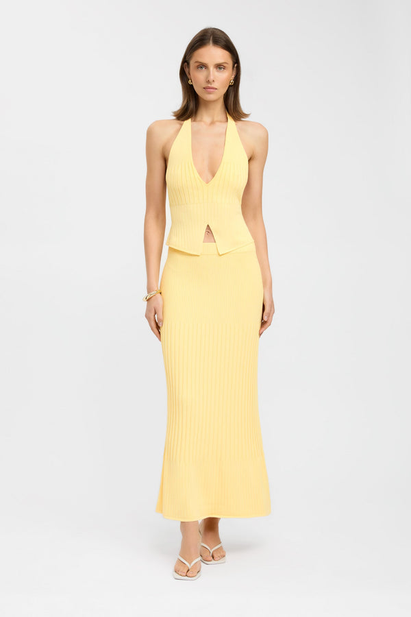 kookai Serah Vee Top Lemon