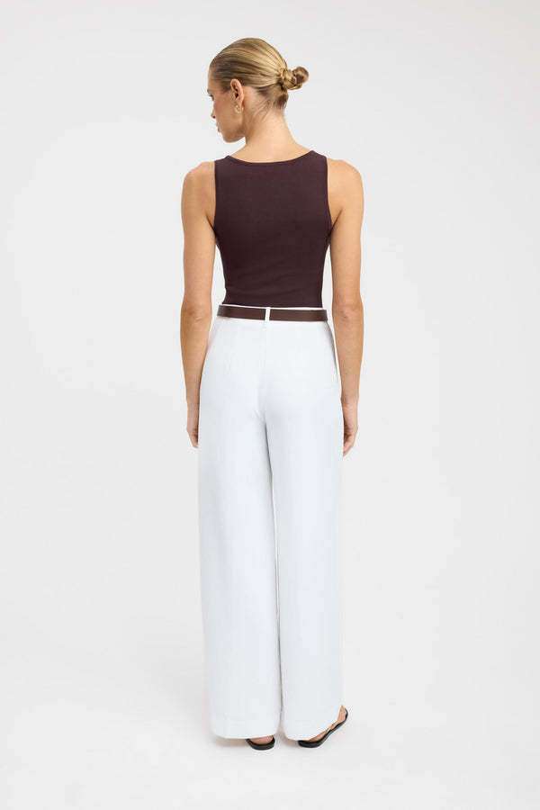 Kookai Serenity Scoop Tank Dark Chocolate