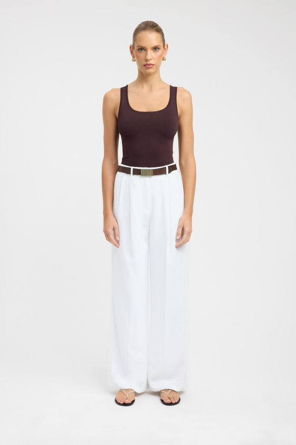 kookai Serenity Scoop Tank Dark Chocolate