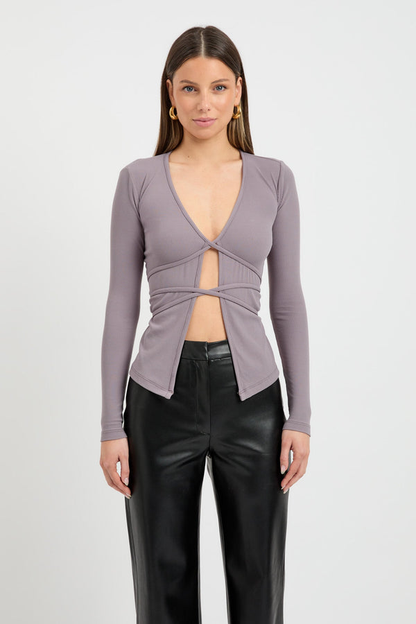 Kookai Sereya Top Volcanic Grey