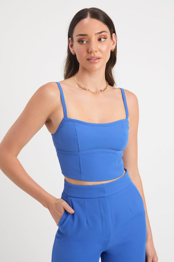 kookai Serge Corset Top Sapphire