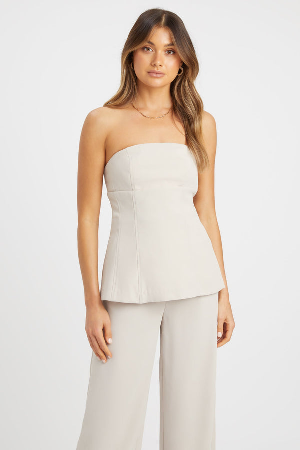kookai Serge Strapless Top Ecru
