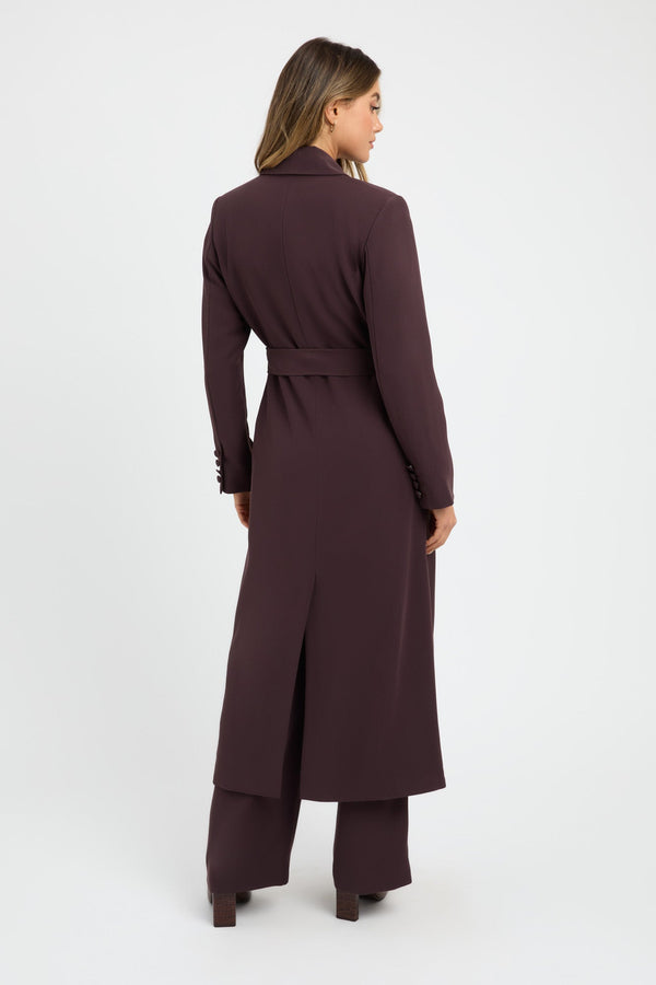 Kookai Serge Tied Trench Chocolate Fondant