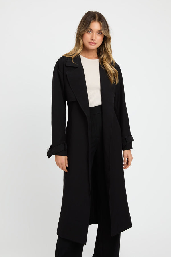 Kookai Serge Trench Black