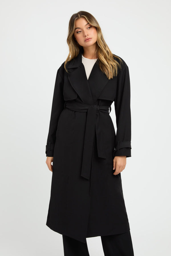 Kookai Serge Trench Black