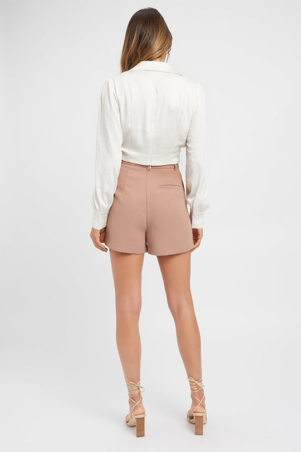 Kookai Serge Tuck Shorts Tan