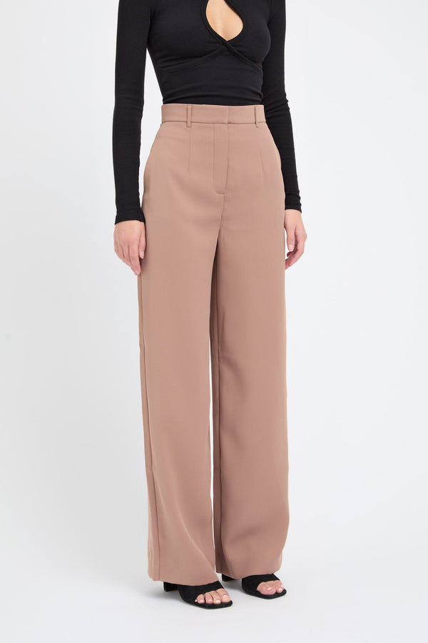 Kookai Serge Wide Leg Pants Tan