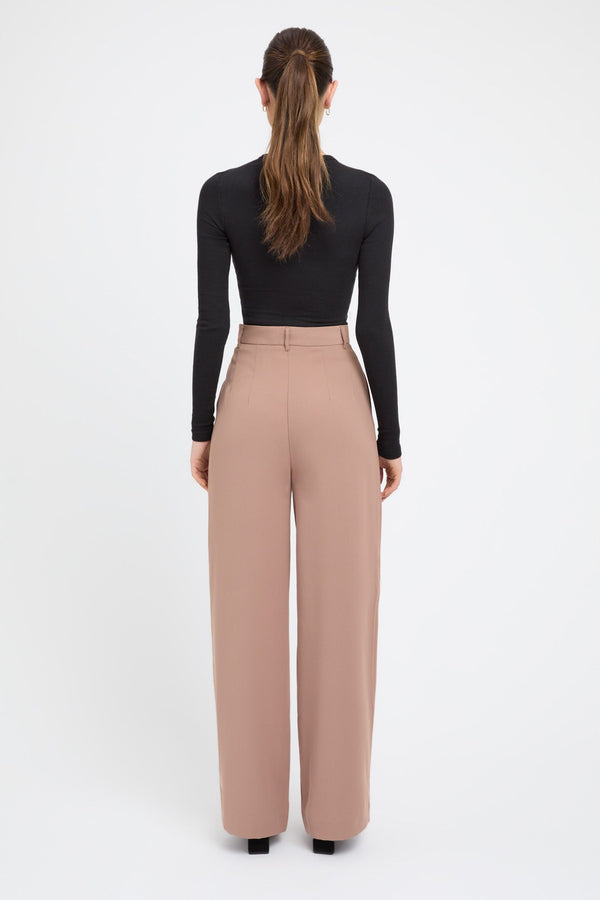 Kookai Serge Wide Leg Pants Tan