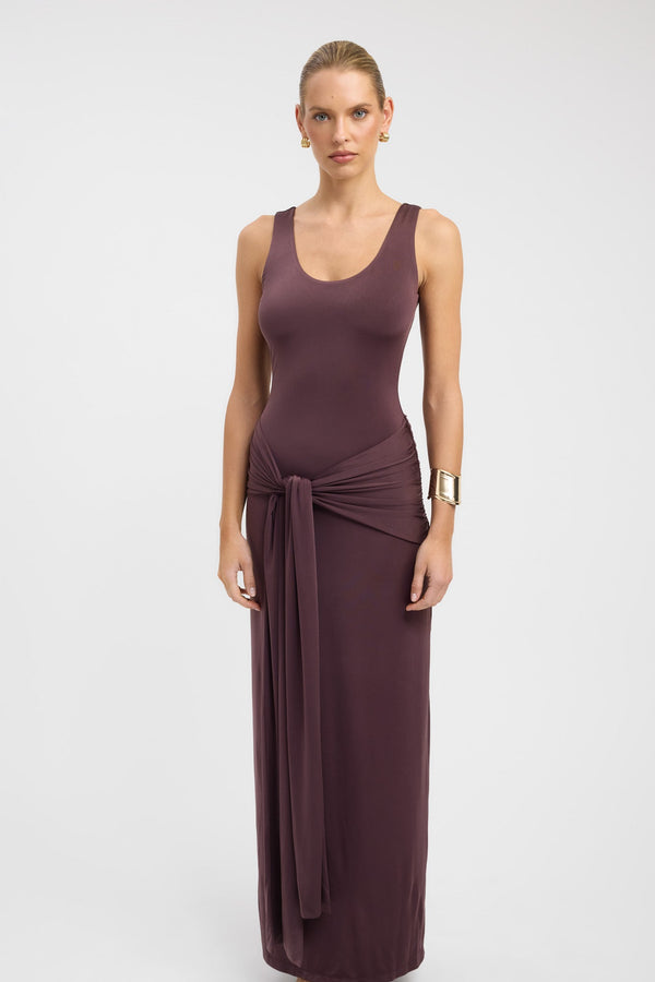 Kookai Shara Maxi Dress Dark Mahogany