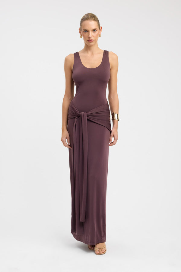 kookai Shara Maxi Dress Dark Mahogany