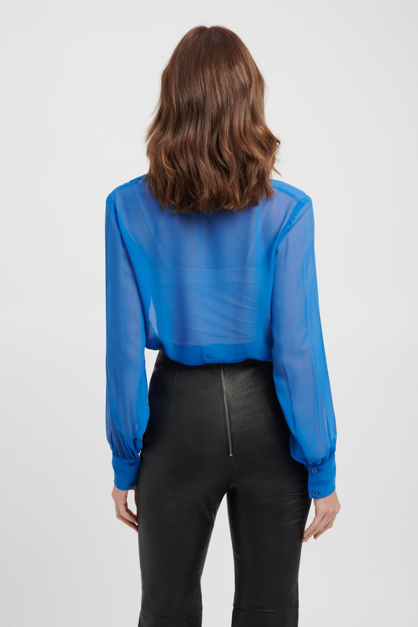 Kookai Sheer Overshirt Sapphire