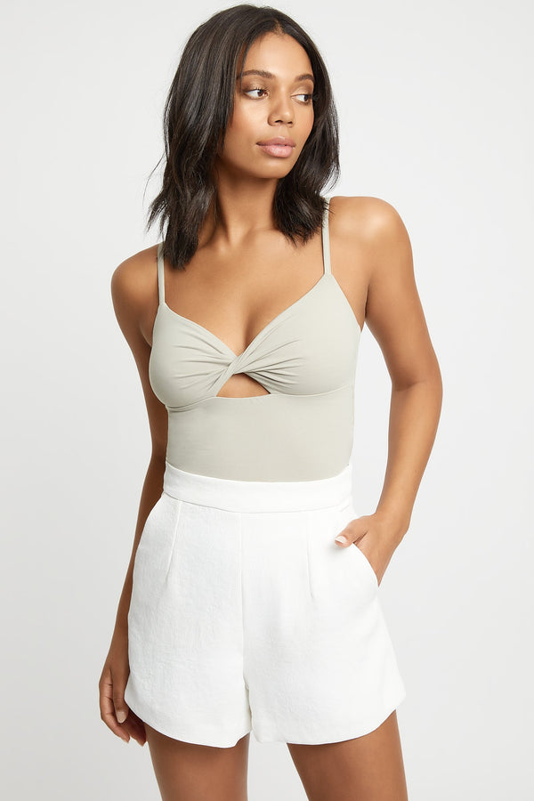 kookai Shelby Crop Top Moss Gray