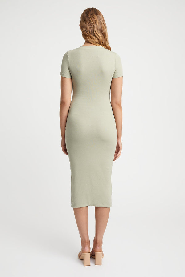 Kookai Sidney Midi Dress Moss Gray