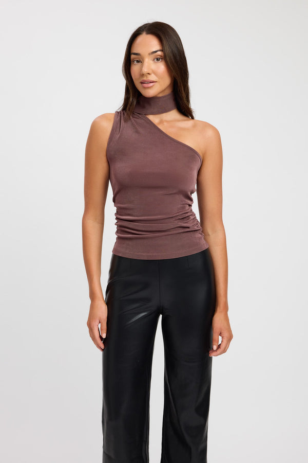 Kookai Skye Scarf Top Brownie