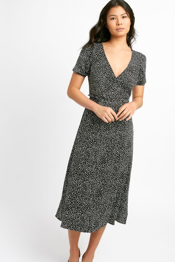 Kookai Snow Leopard Wrap Dress Multi