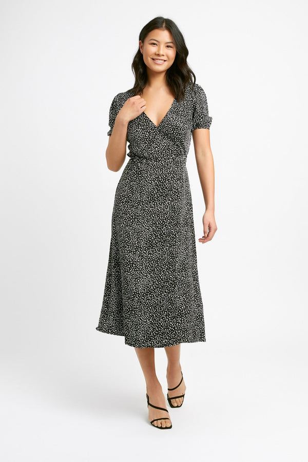 kookai Snow Leopard Wrap Dress Multi
