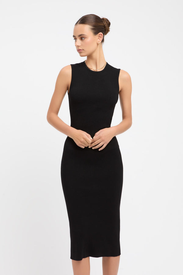 Kookai Snowden Rib Corset Dress Black