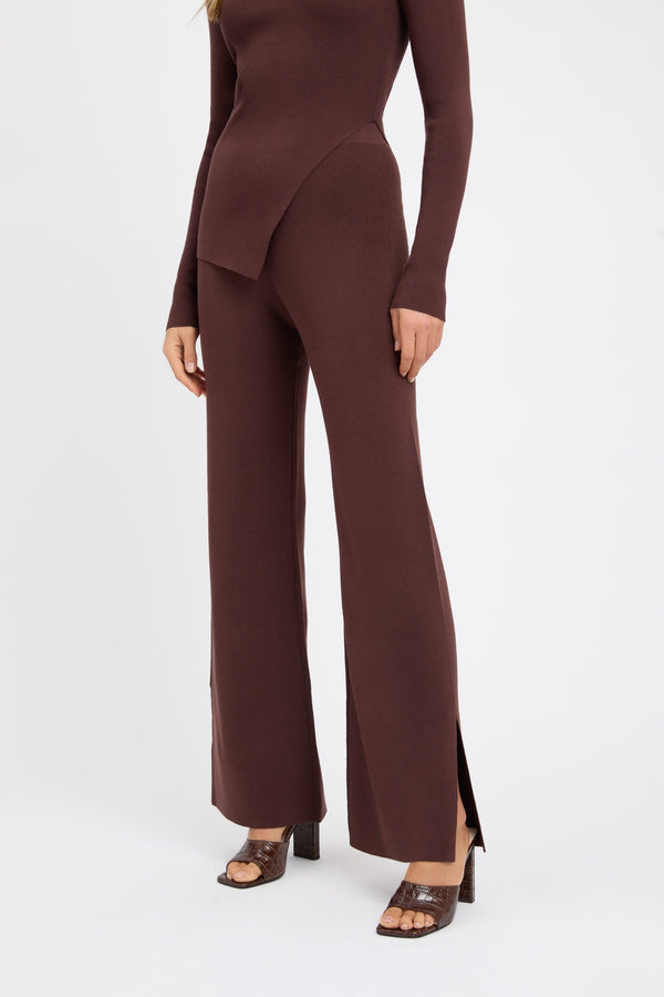 Kookai Snowden Split Pant Dark Chocolate