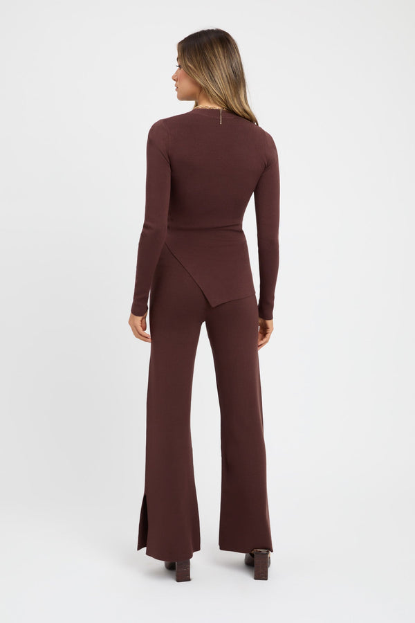 Kookai Snowden Split Pant Dark Chocolate