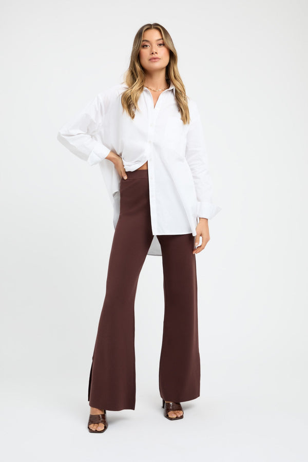 Kookai Snowden Split Pant Dark Chocolate