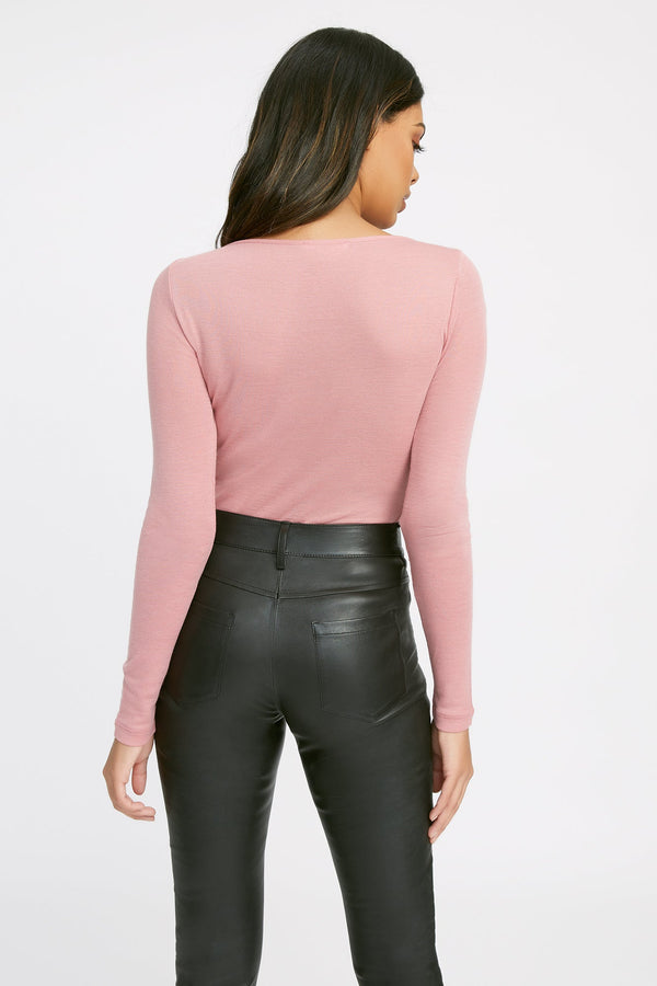 Kookai Soho Long Sleeve Boat Top Burnt Rose