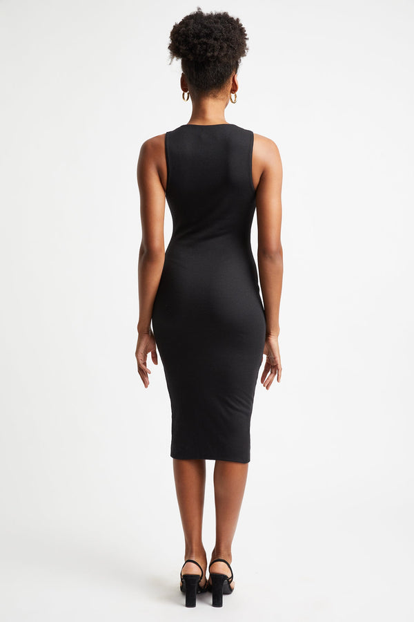 Kookai Sophie Button Midi Dress Black