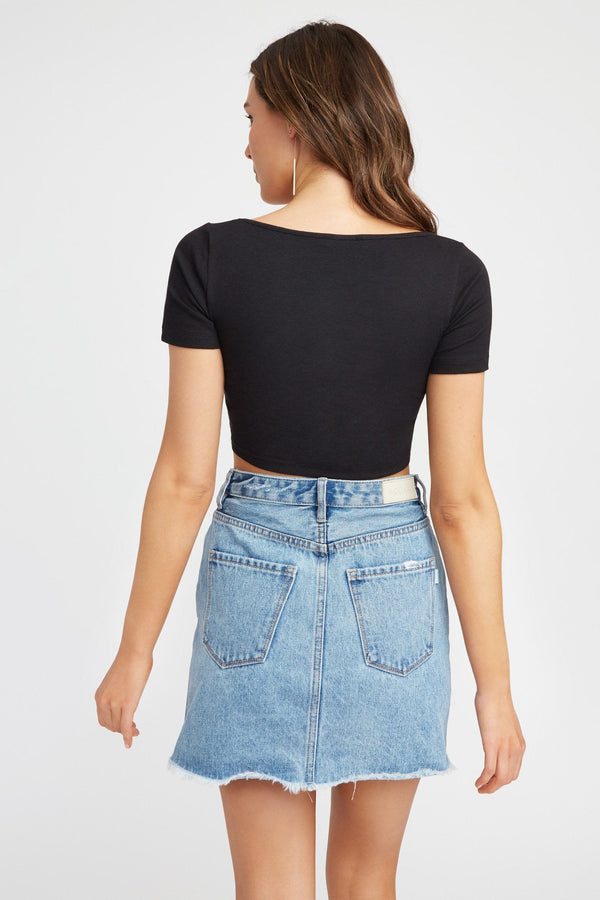 Kookai Staple Crop Top Black